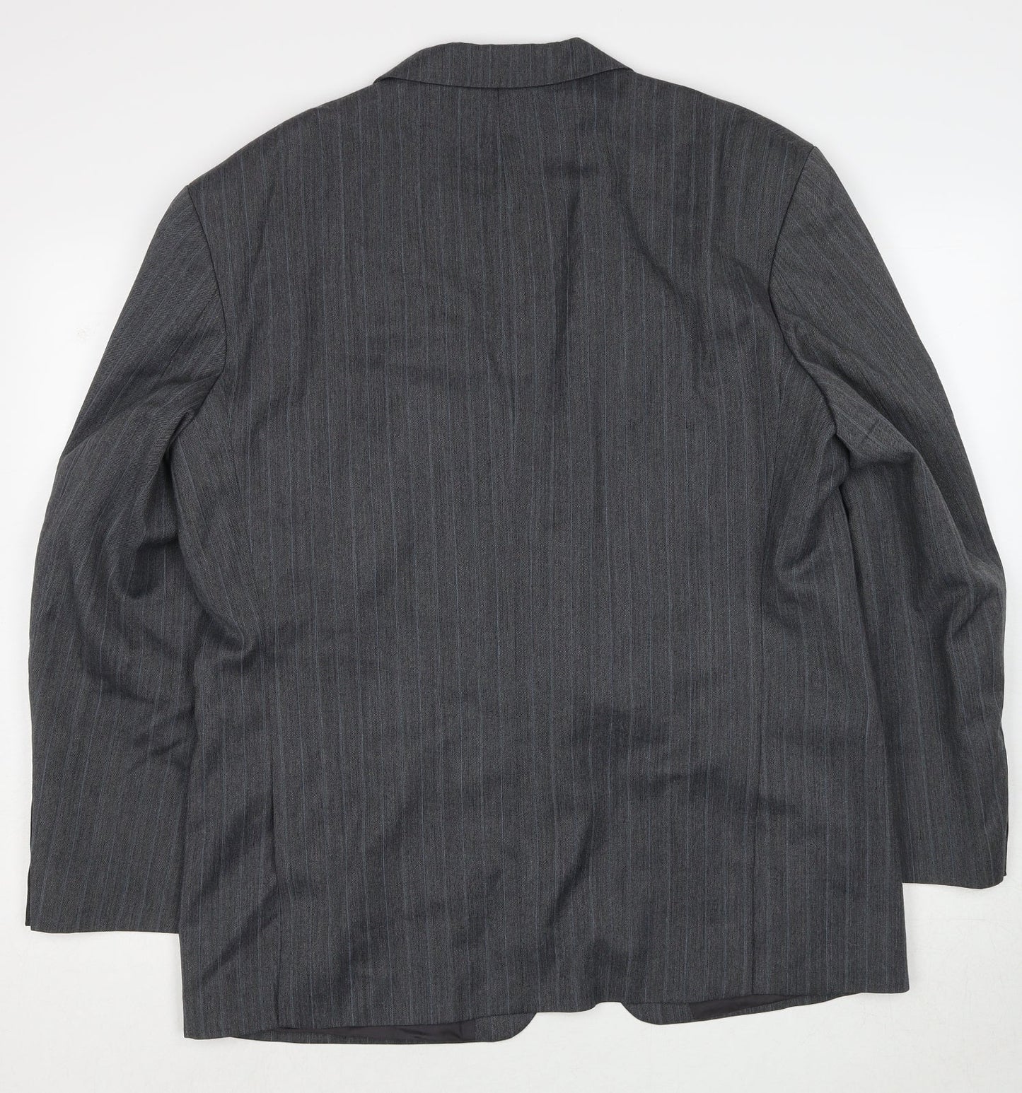 Marks and Spencer Mens Grey Striped Polyester Jacket Suit Jacket Size 42 Regular