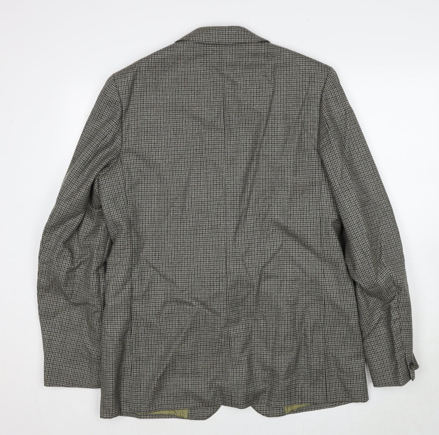 Carl Stuart Mens Beige Geometric Wool Jacket Suit Jacket Size 42 Regular
