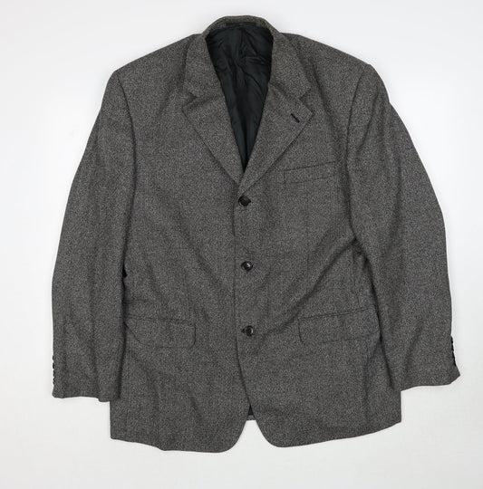 Ciro Citterio Mens Grey Geometric Polyester Jacket Suit Jacket Size 44 Regular