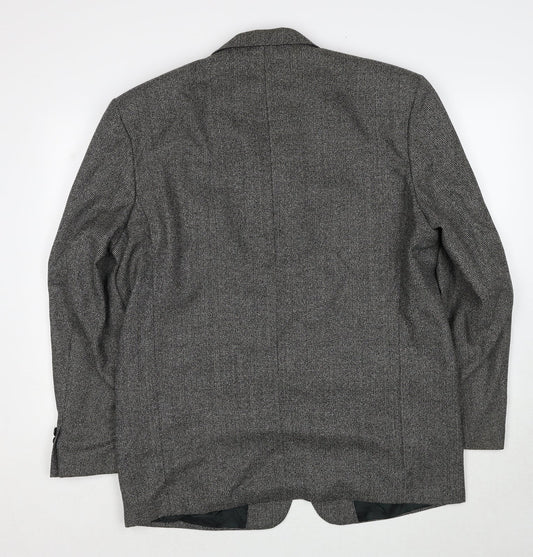 Ciro Citterio Mens Grey Geometric Polyester Jacket Suit Jacket Size 44 Regular