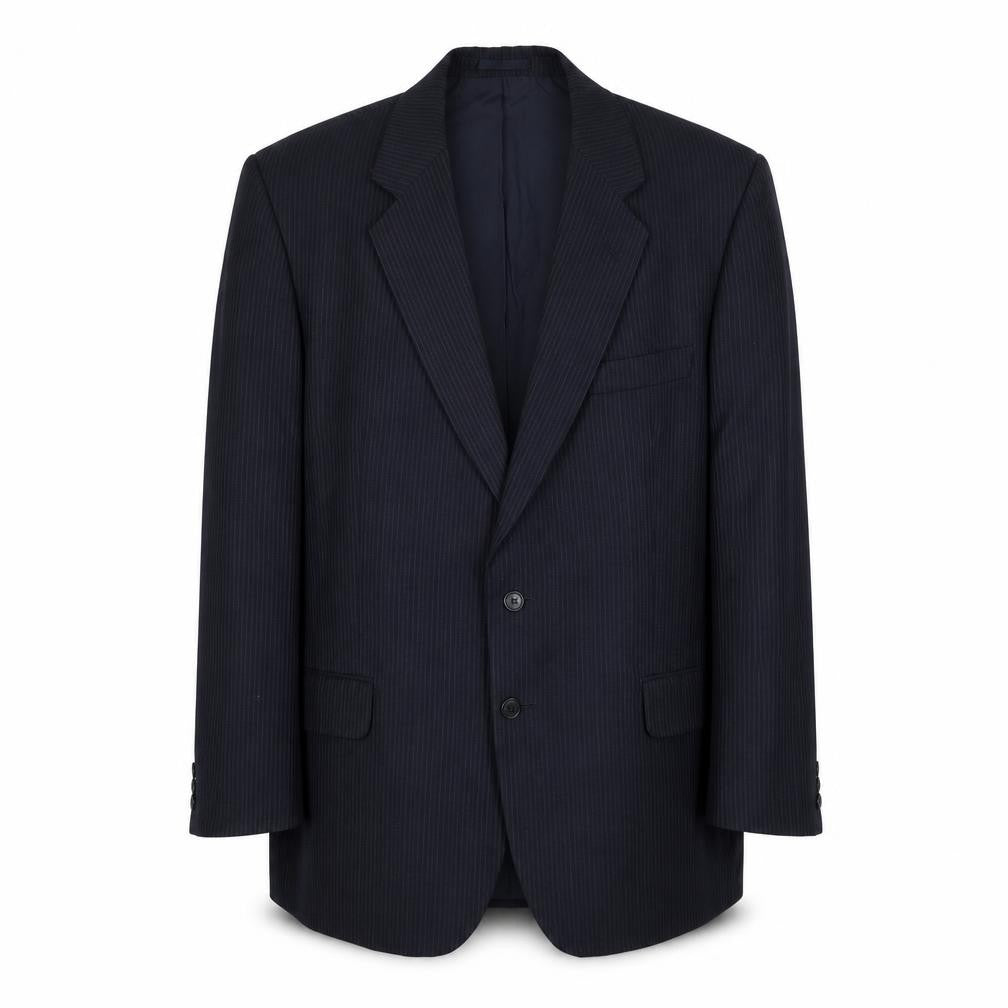 Marks and Spencer Mens Black Striped Polyester Jacket Suit Jacket Size 42 Regular