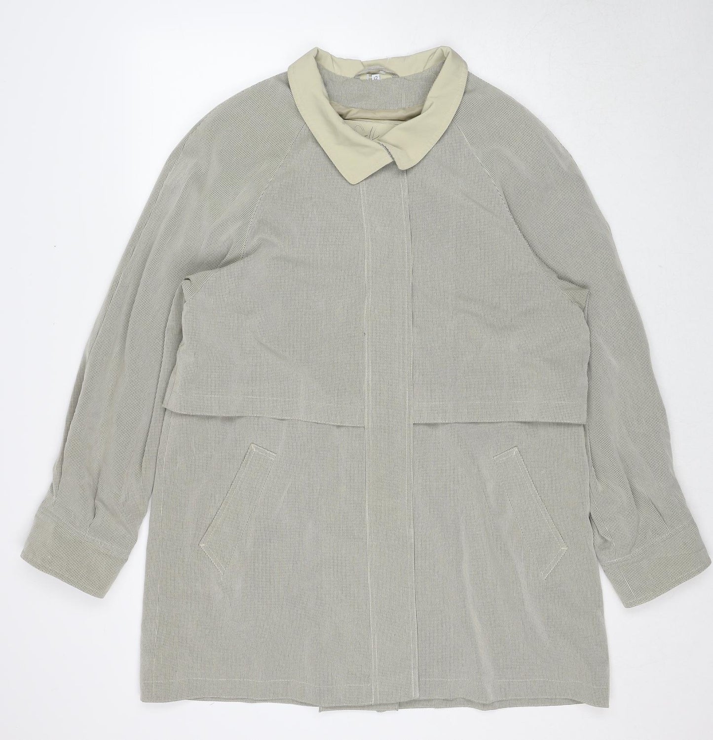 Debenhams Womens Beige Overcoat Coat Size 12 Button