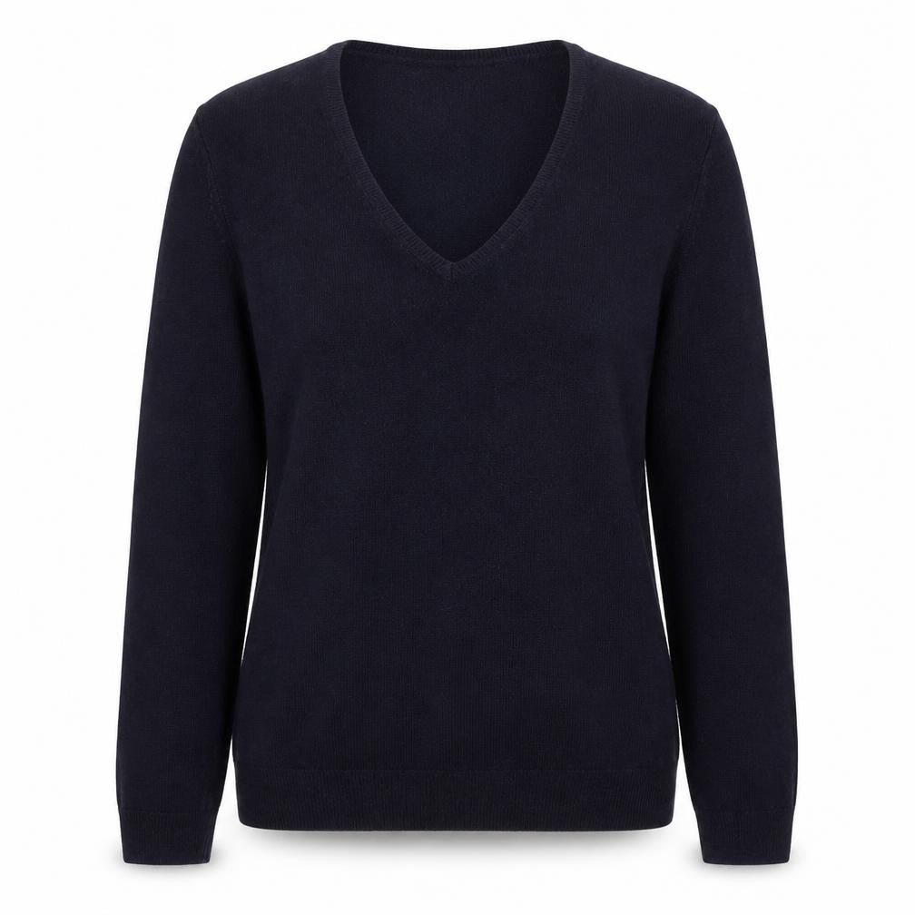 Marks and Spencer Womens Blue V-Neck Acrylic Pullover Jumper Size 14