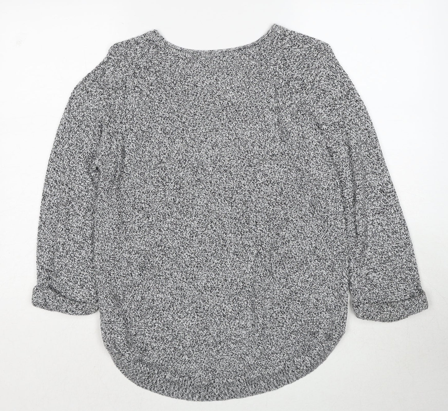 Wallis Womens Grey Round Neck Cotton Pullover Jumper Size S