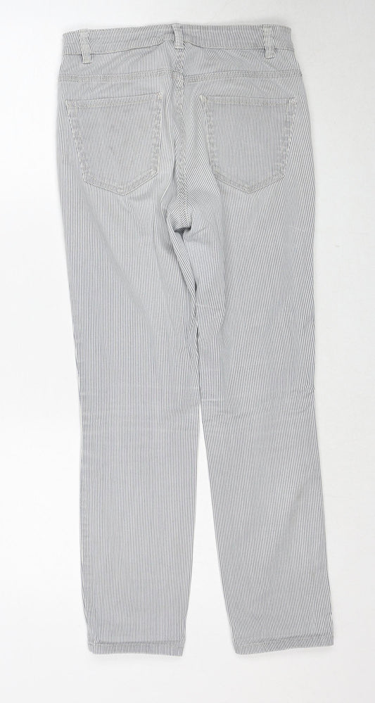 Label Of Grade Womens Blue Striped Cotton Straight Jeans Size 26 in Regular Button