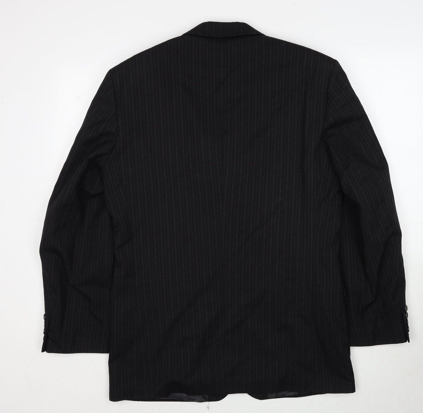 Principles Mens Black Striped Wool Jacket Suit Jacket Size 38 Regular