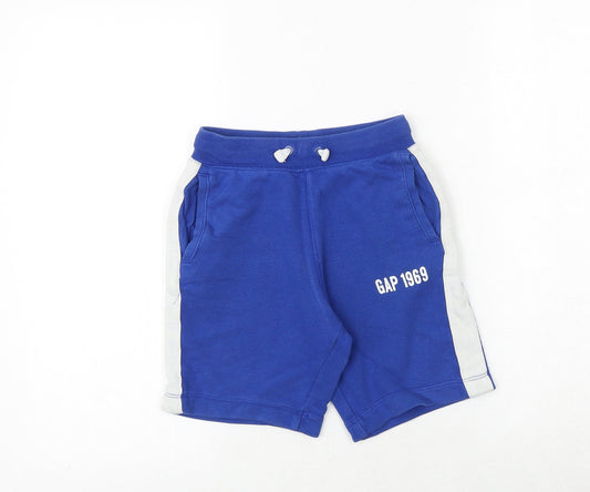 Gap Boys Blue Cotton Sweat Shorts Size S Regular Drawstring