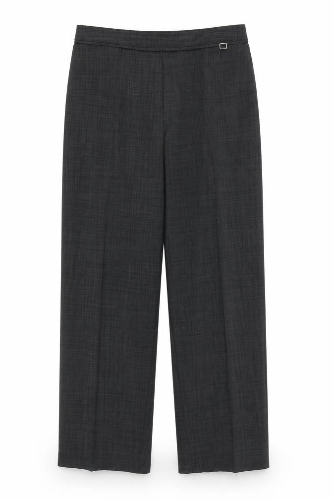 Marks and Spencer Womens Grey Geometric Polyester Trousers Size 12 Regular