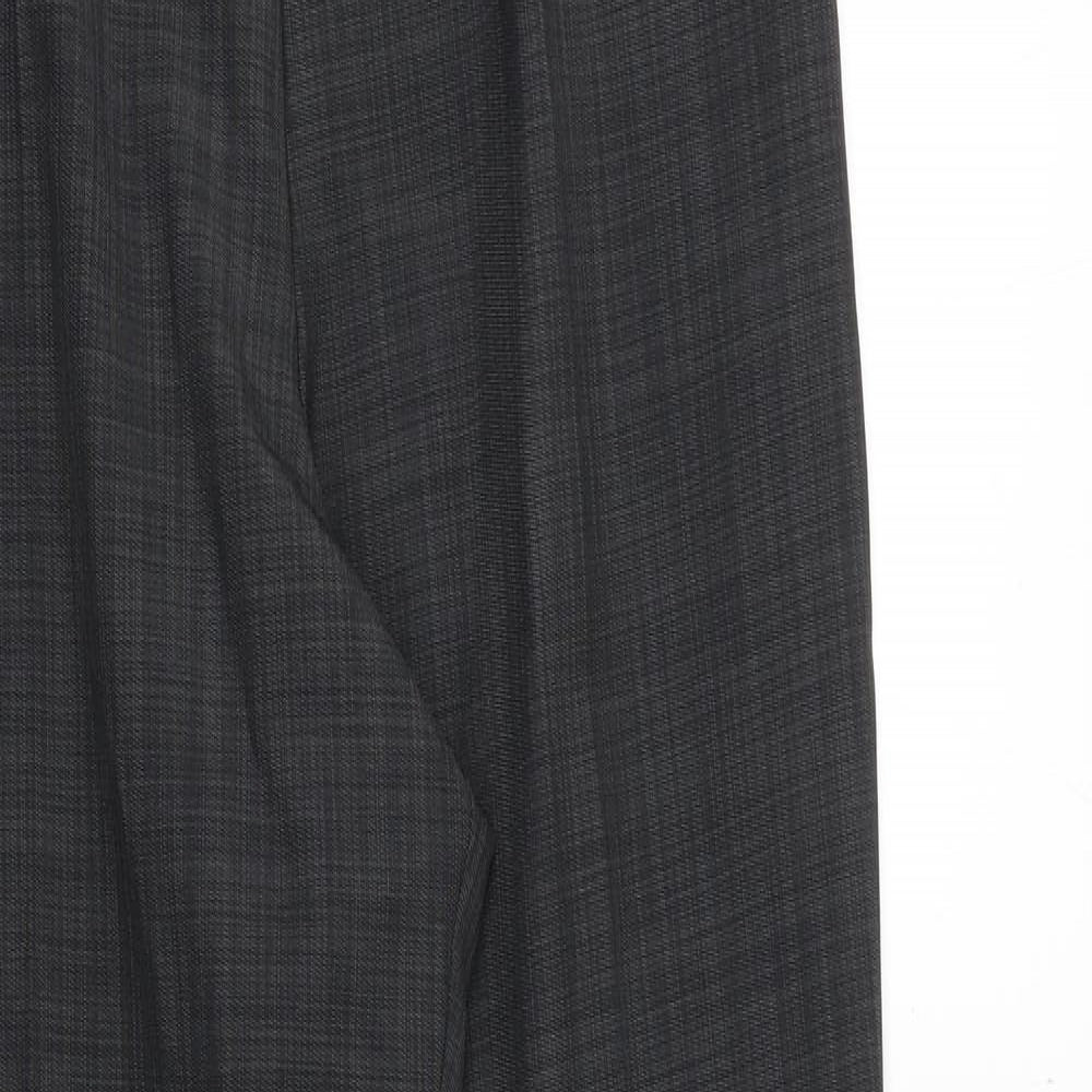 Marks and Spencer Womens Grey Geometric Polyester Trousers Size 12 Regular