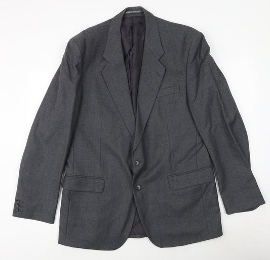 The Label Mens Grey Wool Jacket Suit Jacket Size 44 Regular