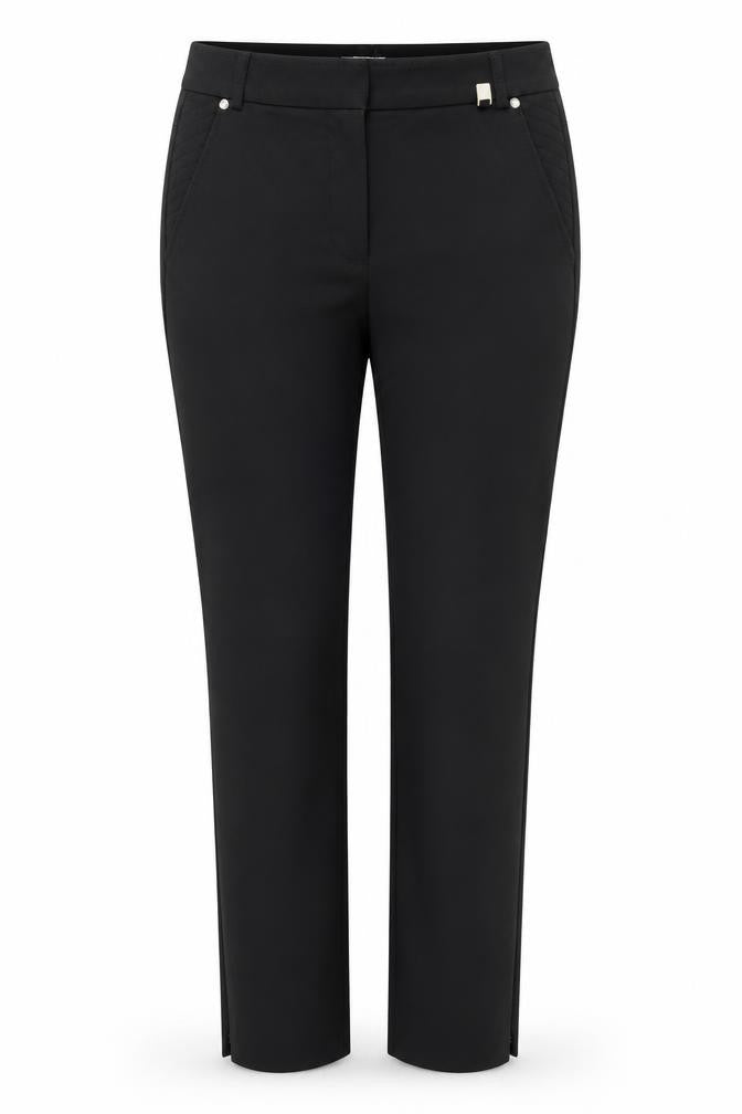 Country Casuals Womens Black Polyester Trousers Size 10 Regular Zip