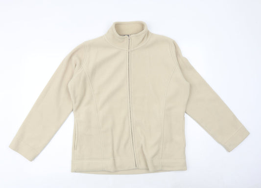 EWM Womens Beige Jacket Size M Zip - Size 14-16