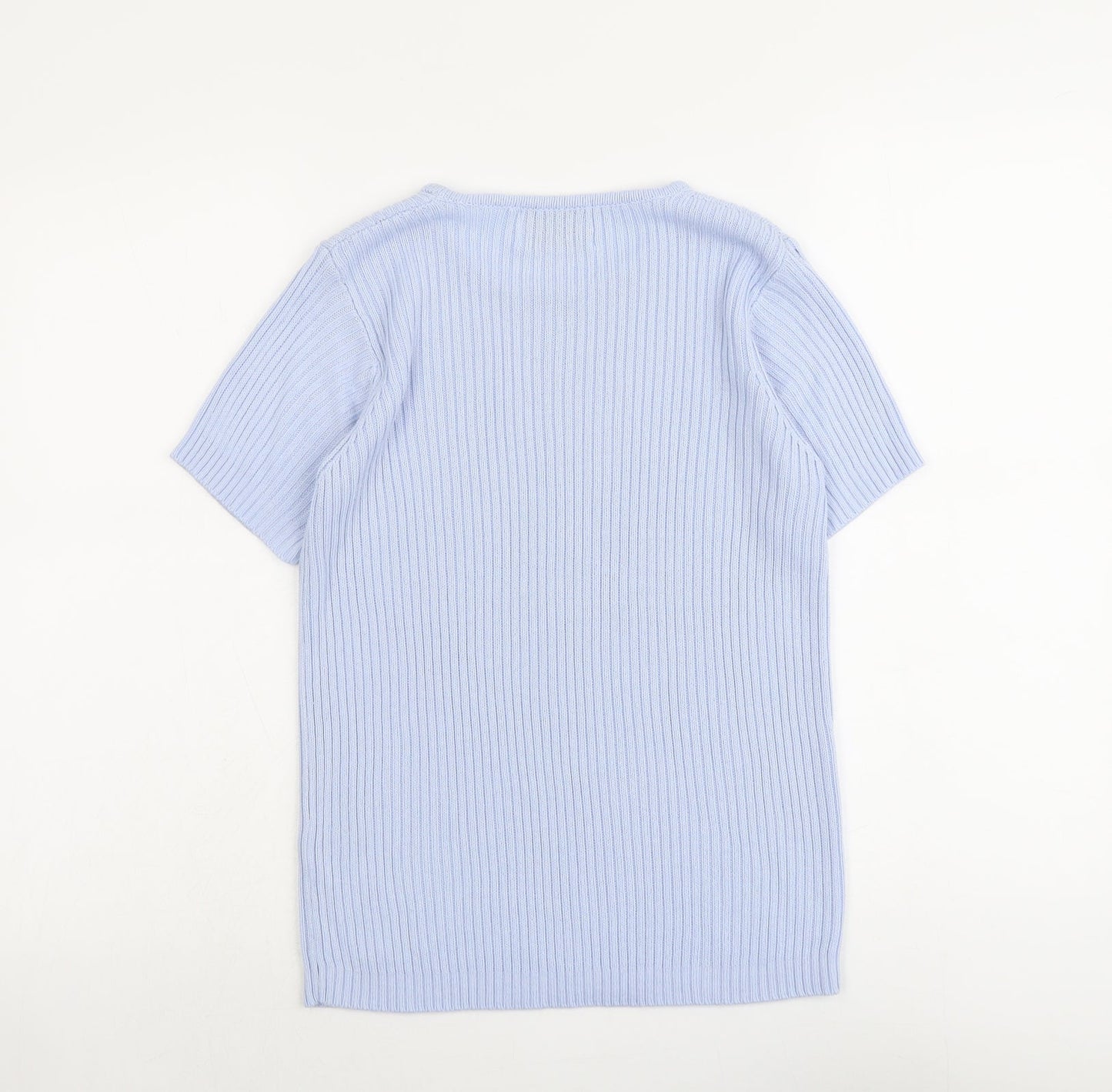 Carolyn Taylor Womens Blue Round Neck Acrylic Pullover Jumper Size S - Size S-M