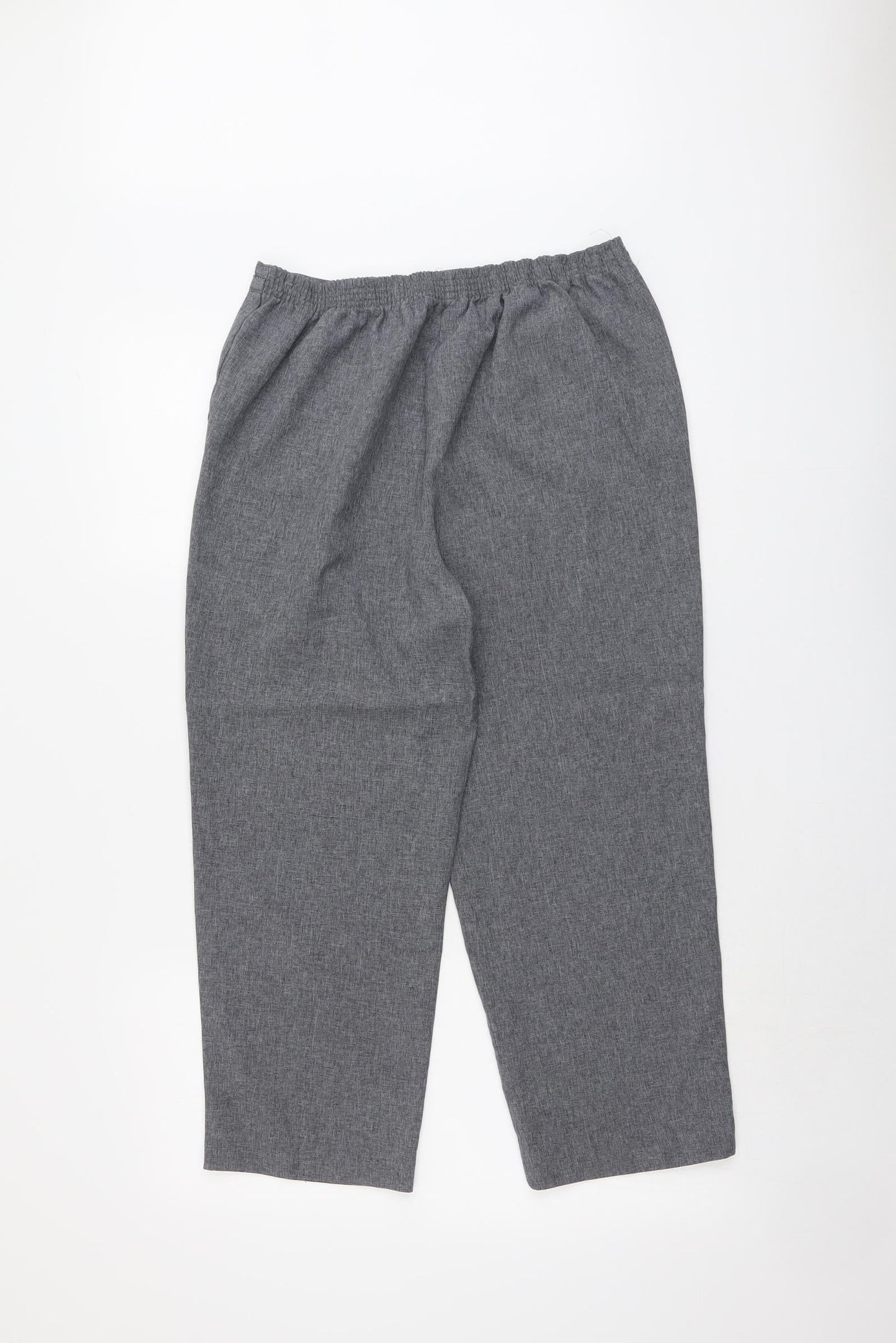 Bonmarché Womens Grey Polyester Cropped Trousers Size 12 L24 in Regular