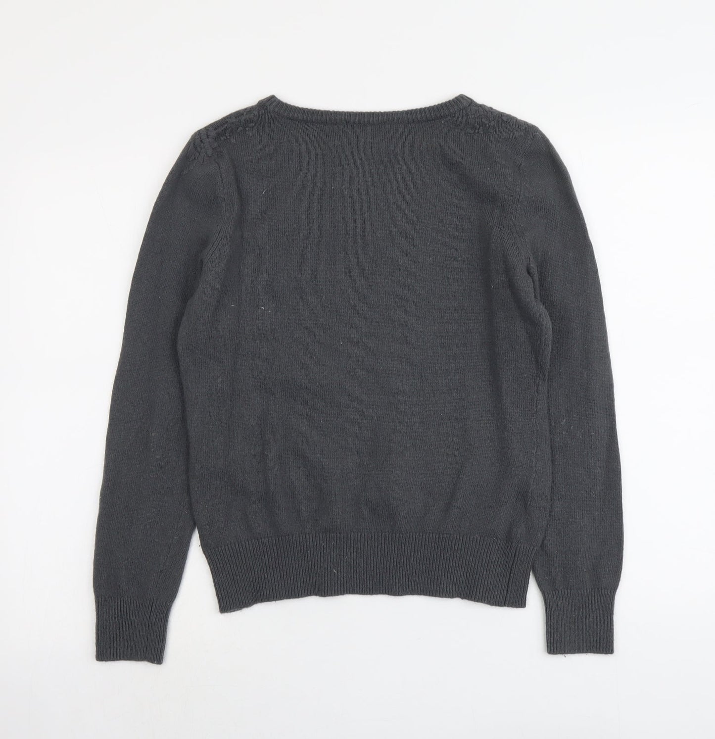 H&M Womens Grey Round Neck Polyamide Pullover Jumper Size M