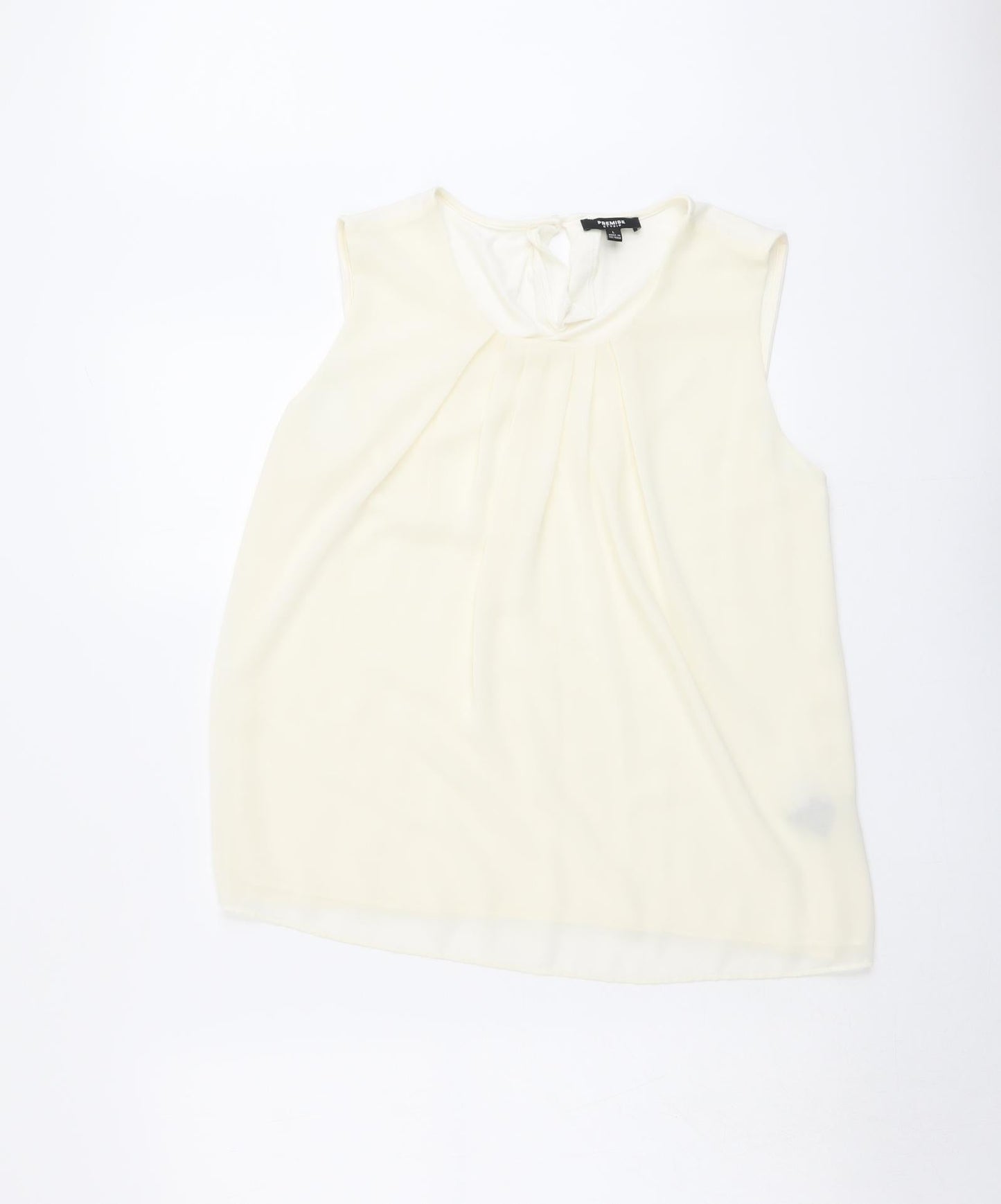 Premise Womens Ivory Viscose Basic Tank Size L Round Neck