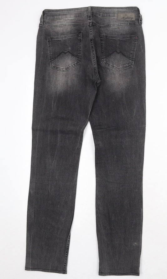 Mustang Womens Grey Cotton Straight Jeans Size 27 in Regular Zip