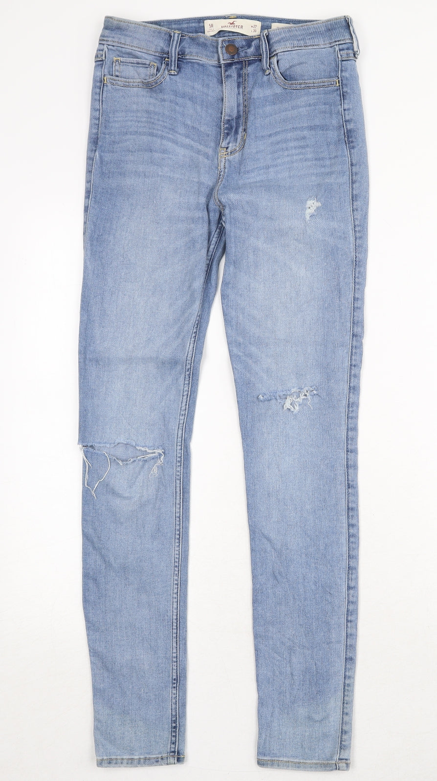 Hollister Womens Blue Cotton Skinny Jeans Size 27 in Regular Zip - Embroidered Pockets