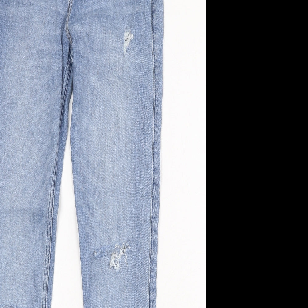 Hollister Womens Blue Cotton Skinny Jeans Size 27 in Regular Zip - Embroidered Pockets