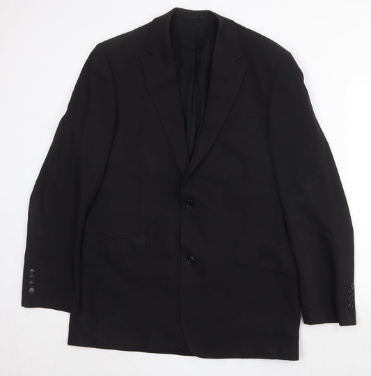 Voyager Mens Black Polyester Jacket Suit Jacket Size 40 Regular