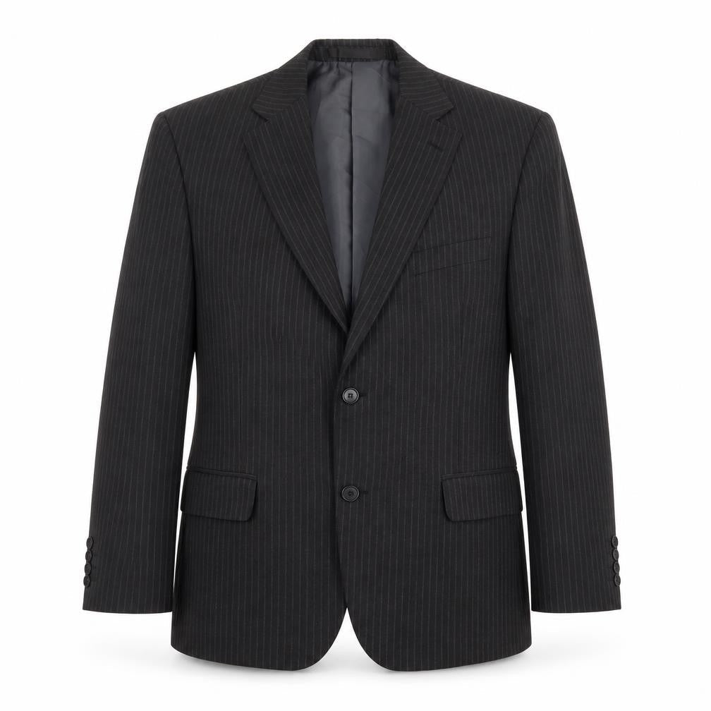Marks and Spencer Mens Black Striped Polyester Jacket Suit Jacket Size 42 Regular