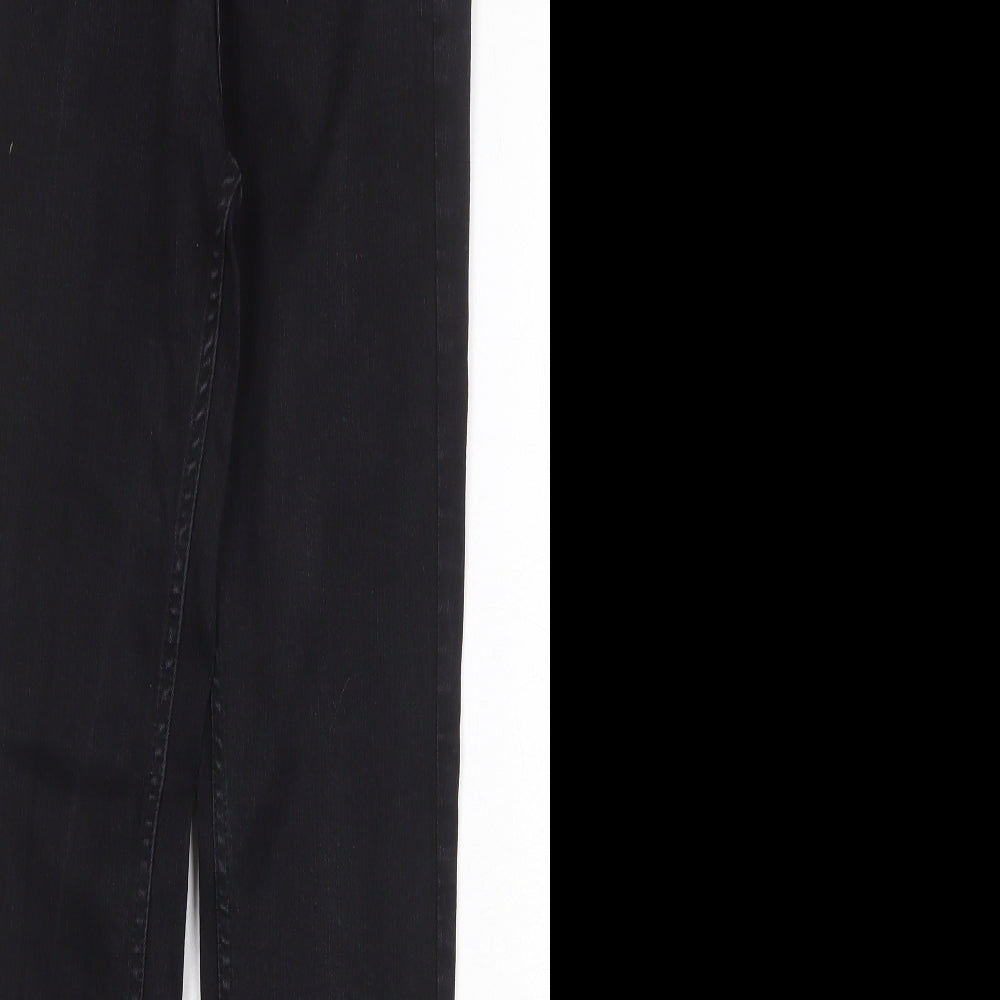 Marks and Spencer Womens Black Cotton Skinny Jeans Size 8 Regular Zip