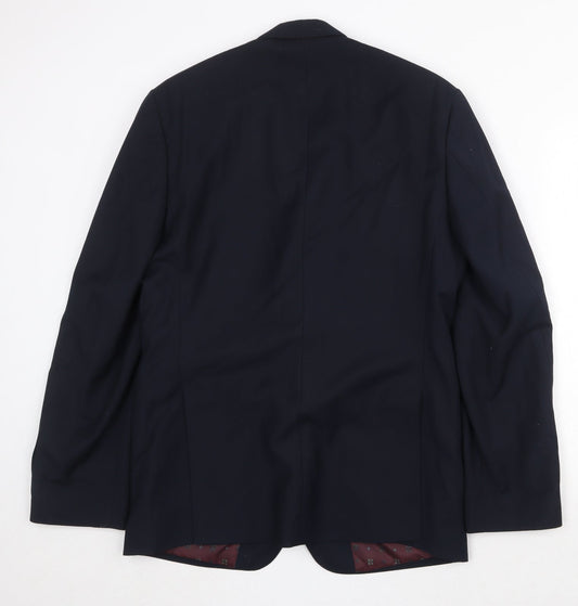 Burton Mens Blue Polyester Jacket Suit Jacket Size 40 Regular