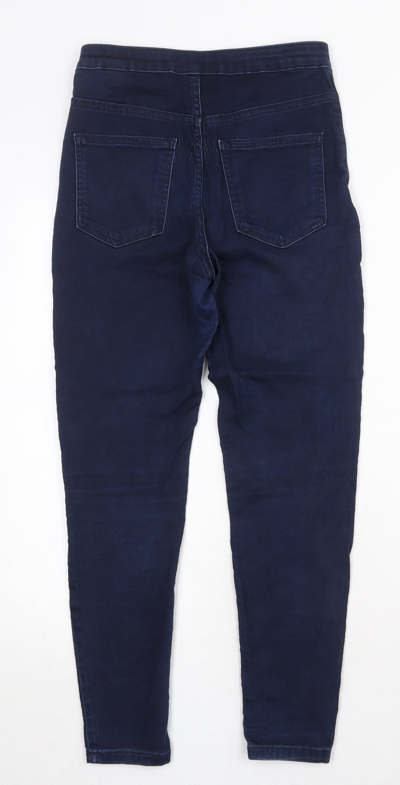 Marks and Spencer Womens Blue Cotton Skinny Jeans Size 10 Regular Zip