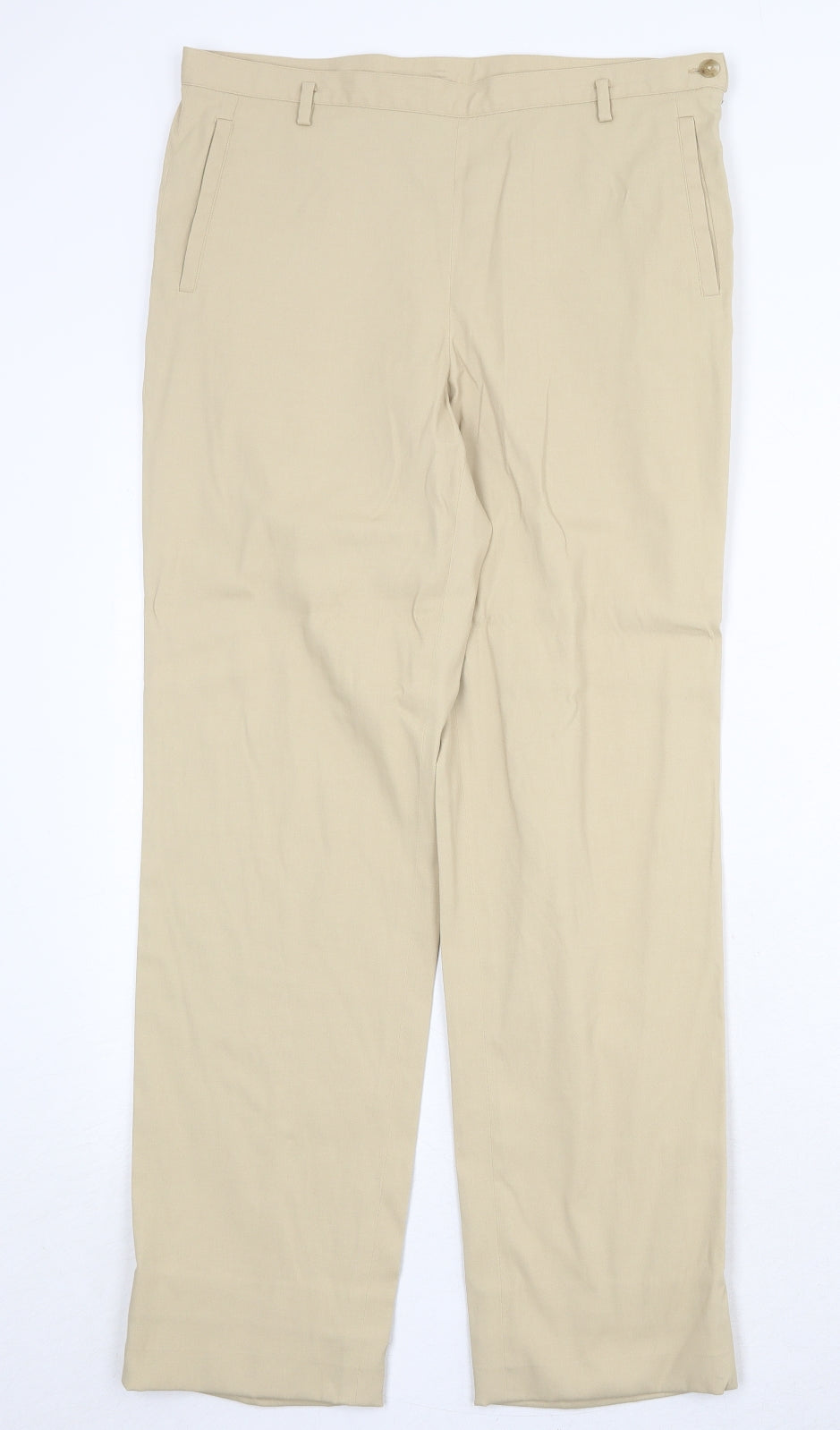 Episode Womens Beige Nylon Trousers Size 12 Regular Zip