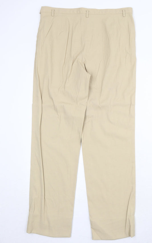 Episode Womens Beige Nylon Trousers Size 12 Regular Zip