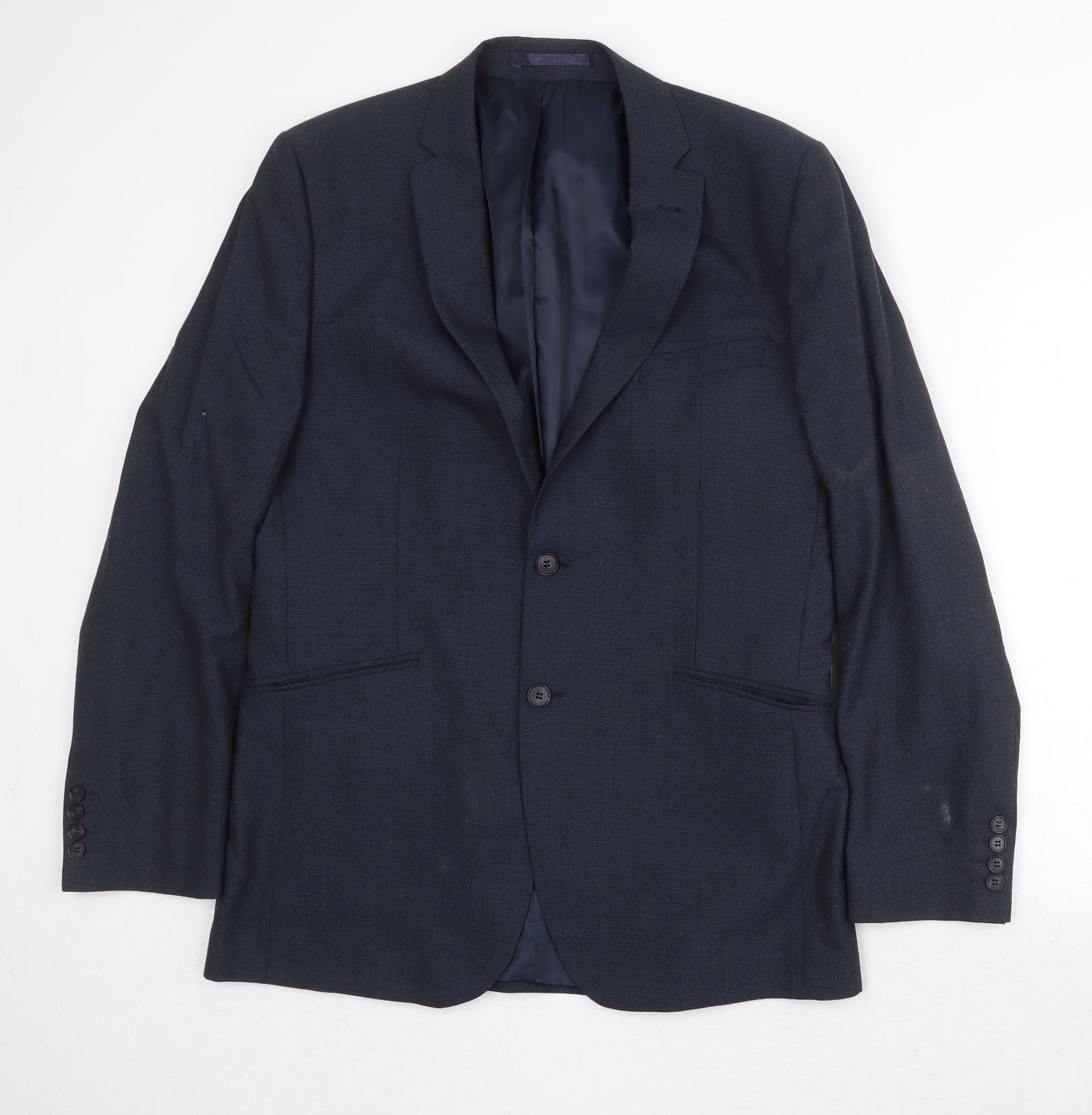 Racing Green Mens Blue Polyester Jacket Suit Jacket Size 42 Regular