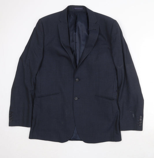 Racing Green Mens Blue Polyester Jacket Suit Jacket Size 42 Regular