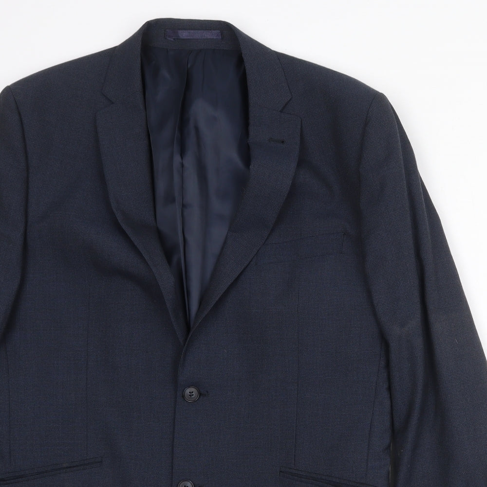 Racing Green Mens Blue Polyester Jacket Suit Jacket Size 42 Regular