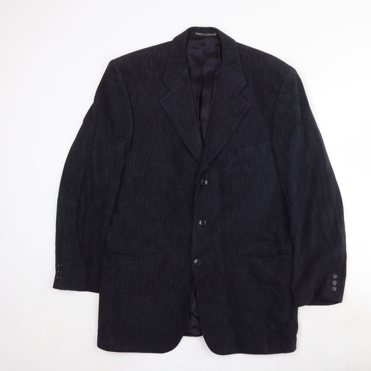 Marks and Spencer Mens Blue Cotton Jacket Suit Jacket Size 40 Regular