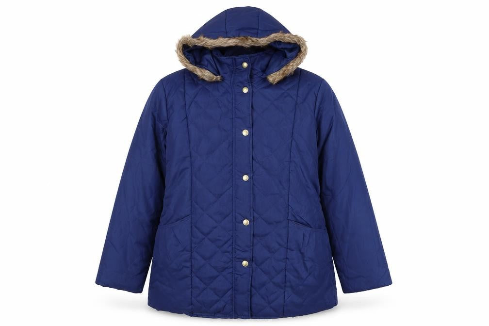 Anne de Lancay Womens Blue Quilted Jacket Size S Snap