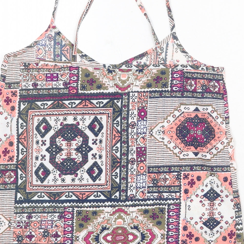 Hollister Womens Multicoloured Geometric Polyester Camisole Tank Size XS V-Neck