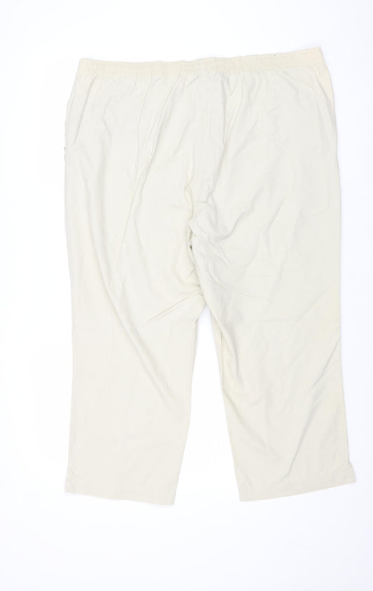 JDV Womens Beige Cotton Trousers Size 18 Regular Zip