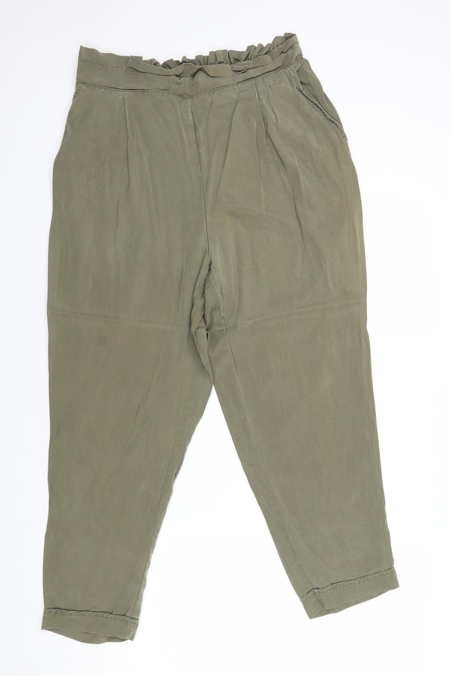Edition Womens Green Lyocell Trousers Size 16 Regular