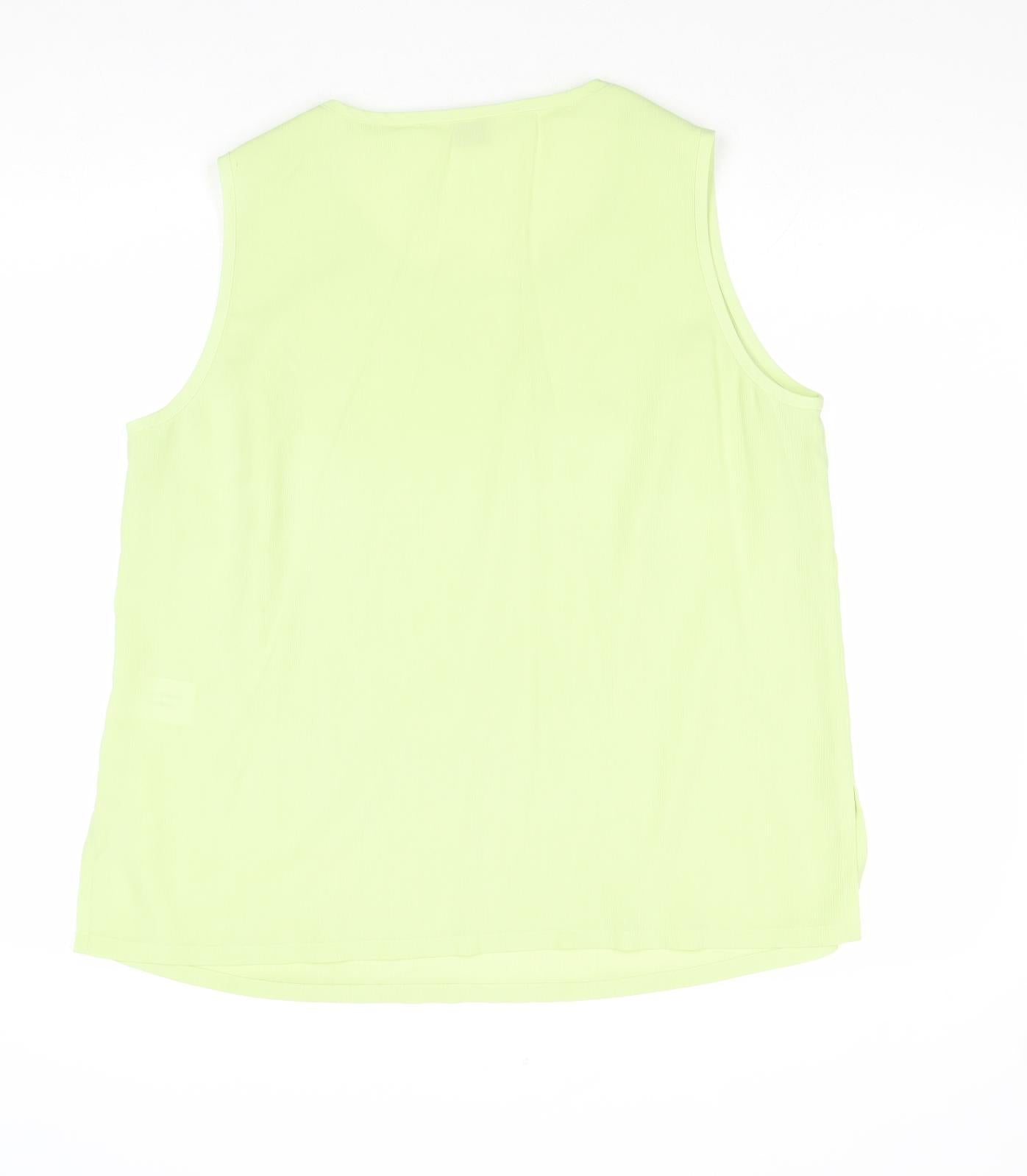 ELVI Womens Green Polyester Basic Blouse Size 16 Boat Neck