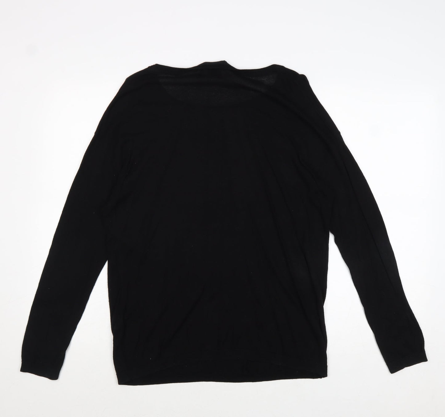 H&M Womens Black Round Neck Viscose Pullover Jumper Size M