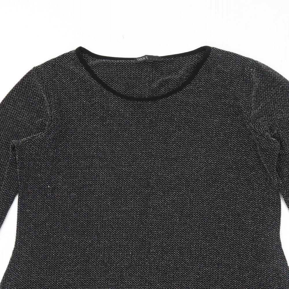 Text Womens Grey Polyester A-Line Size 14 Boat Neck Pullover