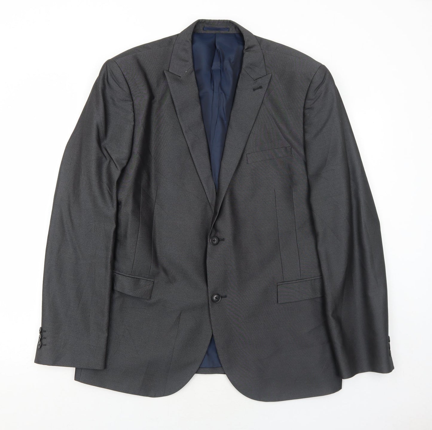 NEXT Mens Grey Polyester Jacket Suit Jacket Size 46 Regular
