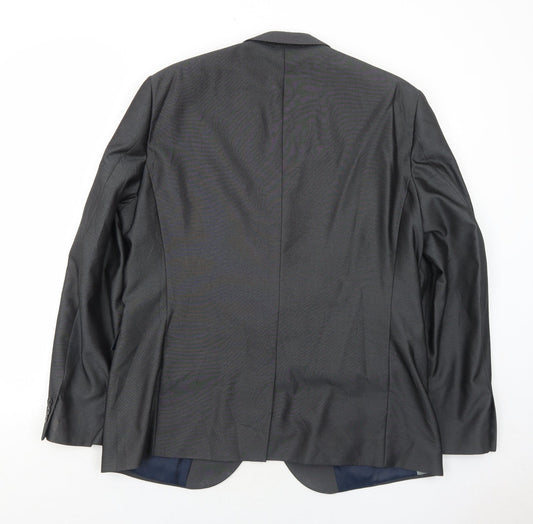 NEXT Mens Grey Polyester Jacket Suit Jacket Size 46 Regular