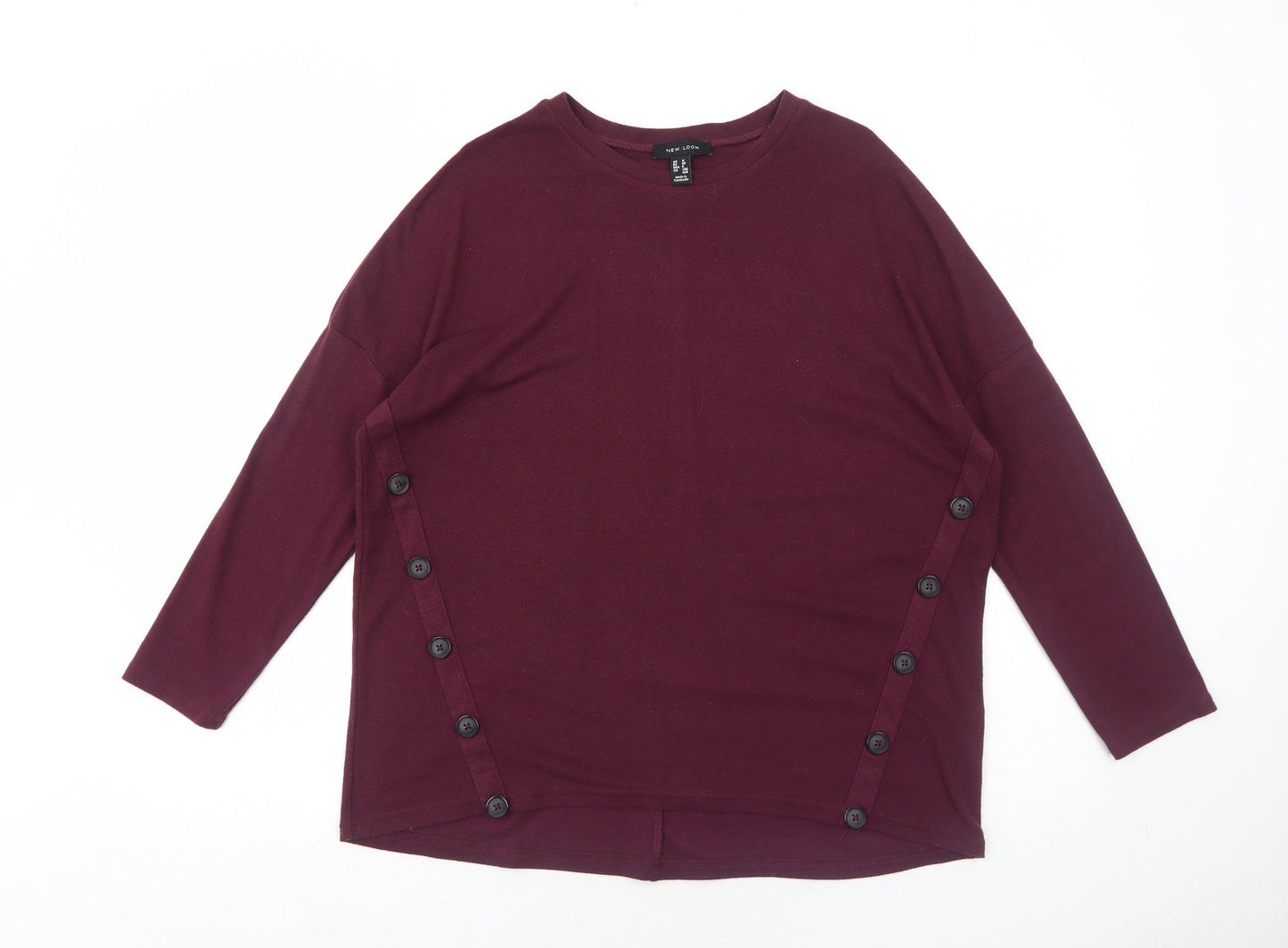 New Look Womens Purple Round Neck Polyester Pullover Jumper Size 12