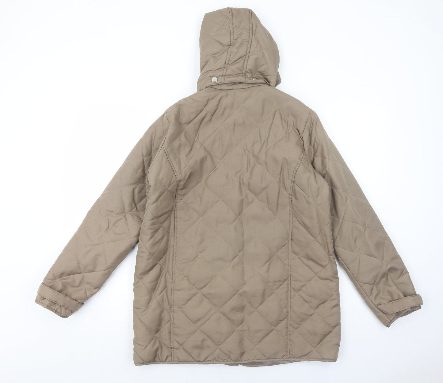 Anne De Lancay Womens Brown Quilted Jacket Size S Zip