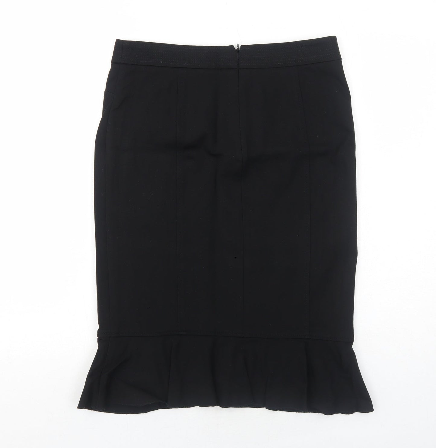 CC Womens Black Viscose Trumpet Skirt Size 10 Zip