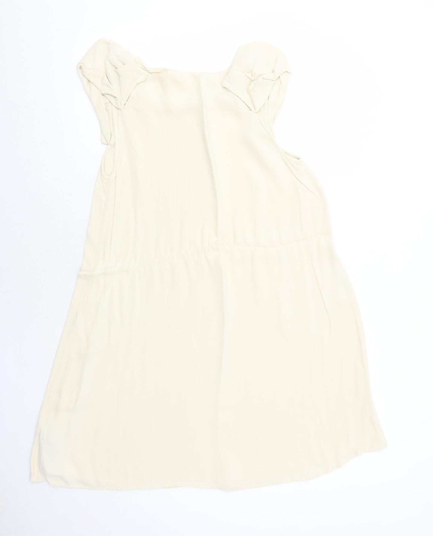Uterque Womens Ivory Viscose Trapeze & Swing Size M Round Neck Pullover