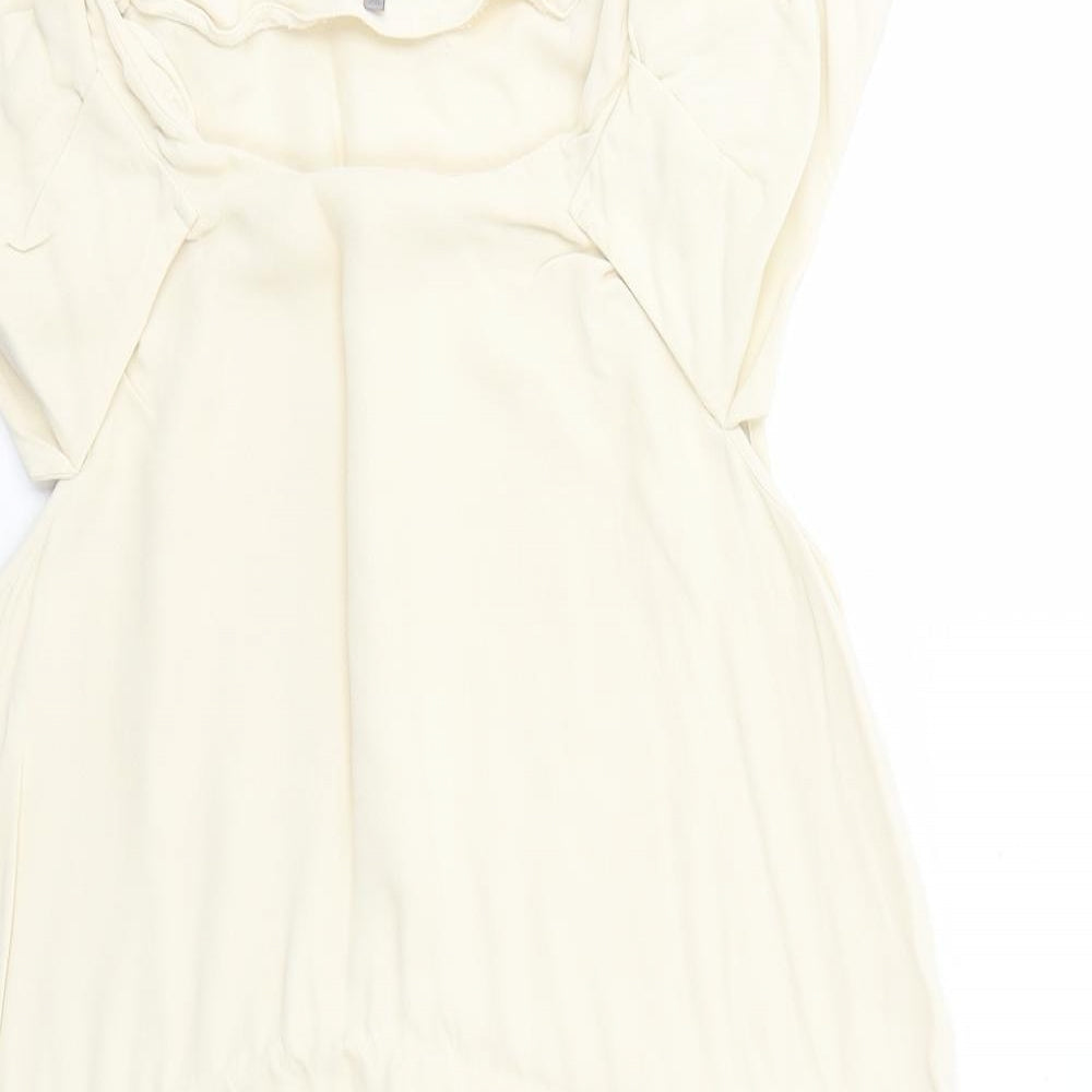 Uterque Womens Ivory Viscose Trapeze & Swing Size M Round Neck Pullover
