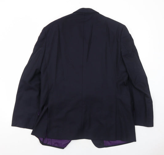 Marks and Spencer Mens Blue Wool Jacket Suit Jacket Size 42 Regular