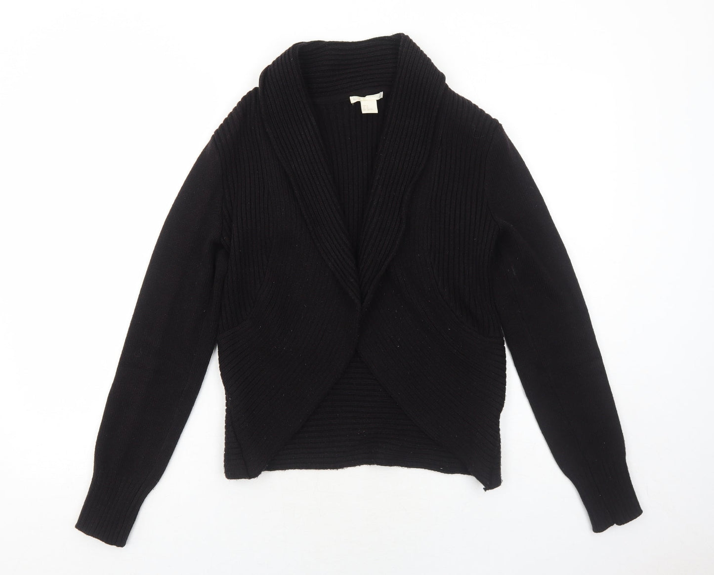 H&M Womens Black V-Neck Acrylic Pullover Jumper Size S